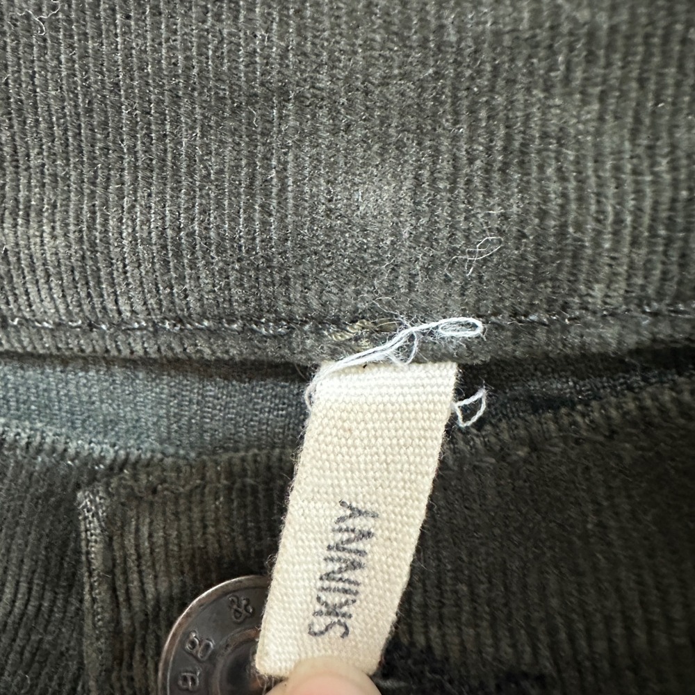 Rag & Bone Corduroy Skinny Pants Womens 27x29 Dark Olive Low Rise Hipster Indie - Picture 5 of 10